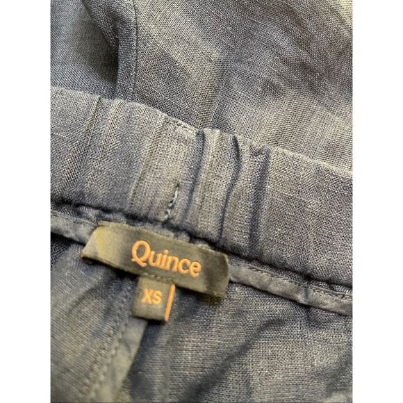 Lot Of 2 Quince Navy Blue White Linen Pull On Pants Size XS - Picture 2 of 12